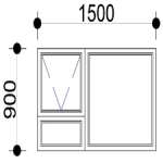 Aluminium Window PT159 CLEAR1500X900 Bronze
