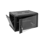 Zone Lite 6U 400+200mm Swing Frame Black Wall Mount Cabinet