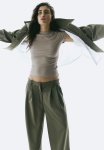Ribbed Modal-blend T-Shirt - Greige