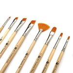 Ait Art Paint Brushes Set Of 8 Includes Angle Shaders Filberts And A Fan Handmade In Usa To Last Longer Without Shedding Or Brea