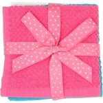 Clicks Face Cloth Set Cerise Aqua Lime & Yellow 4 Piece