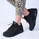 Skechers Uno Lace Up Sneaker - Black Black - 9