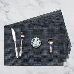 Denim Shimmer Woven Placemats - 6 Pack