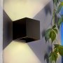 1pc Modern Outdoor Wall Sconce - Adjustable Up And Down Aluminum Fixture For Courtyards Stairs And Gardens - Square Black Porch Light With 3000k