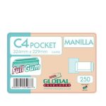 Global C4 324 229 Manilla Gum Envelopes 250BX
