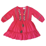 Vibrant Pink Embroidered Dress