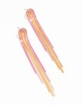 Goldair Gold Pink Cupchain Drop Earrings