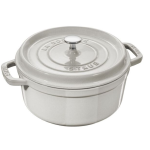 Staub Cast Iron Round Casserole Dutch Oven 20CM 2.2L White Truffle