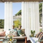 Ryb Home Sheer Curtains For Patio Outdoor Linen Textured White Panel Grommet Top Waterproof Light Diffused Drapes For Porch Gaze