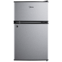 Midea Double Door Bar Fridge Silver HD-113FN