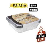 Baking-pan Alu-foil 2PC 24.4×4.9CM W lid