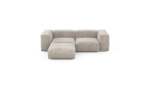 Three Module Chaise Sofa - Cord Velours - Platinum - 230CM X 199CM