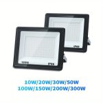 Commercial LED Floodlights: 175-265V Abs Resin Hardwired 100W 150W 200W 300W IP66 Rating Suitable For Outdoor Use