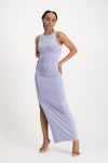 Melanie Open Back Maxi Dress With Slit - Persian Violet - XS