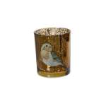 Glass Votive Gold 7X8.3CM - Bird