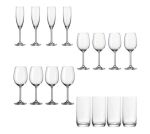 Champagne Red White Wine & Tumbler Glasses Daily 4 Each: 16 Pcs