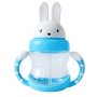 Cute Rabbit Baby Feeding Cup With Straw Children Learn Feeding Drinking Bottle With Handle Kids Water Bottles Training Cup Blue