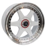 17" Ascari 4 100 & 5 100 White Machine Lip With Gold Rivets Alloy Wheels - Autostyle Motorsport South Africa