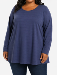 Lds Plain Fully Pleated Tunic - 60 Blue