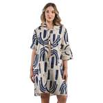 Geometric Print Shirt Dress - Stone Free