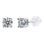 1.00CT Certified Moissanite Diamond Sterling Silver Stud Earrings 6-CLAW