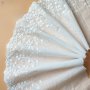 White Embroidered Lace Trim 21CM Width Pure Cotton Diy Fabric Decoration For Curtains Collars And Sleeves - 1 Yard