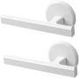 2 Pieces Wall Mounted Towel Bar White Bathroom Rack Space-saving Holder