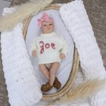 Personalized Knitted Baby Jersey Beige