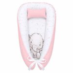 Simple Grey Pink Monochrome Ellie Elephant Baby Nest Pod Newborn Lounger