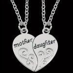 2PCS 4PCS Mom & Daughter Necklace Boho Vacation Style Half Heart Letter Detail Pendant Jewelry