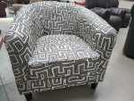 Elegant White And Black Occasional Chair