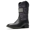 Sureway Cowboy Boots For Men - Mens Square Toe Western Boot With Flag Oil slip Resistant Durable Fashionable Classic Pull On Boo