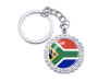 South Africa Flag Keyring Souvenir Glassdome Finish Rhinestone Encrust Gift