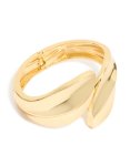 Goldair Gold Plated Thick Curved Leaf Bangle