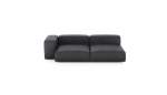 Two Module Chaise Sofa - Leather - Dark Grey - 241CM X 136CM