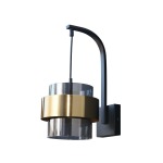 Bonbon Wall Light Brass And Smokey Glass