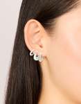 Waterproof Stainless Steel Basic Pav & Plain Huggie Earrings 3-PACK
