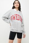 Crew Neck Printed Sweatshirt - Grey
