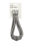 Braided Metallic Curtain Tieback - One Size Grey