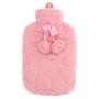 Clicks Hot Water Bottle With Cover & Pompoms Dusty Pink