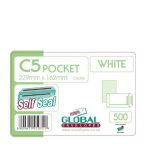Global C5 229 162 White S seal Envelopes 500BX