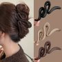 Large Matte Wave Hair Claw For Women - Vintage Style Solid Color Resin Shark Clip For Easy Updos & Styling