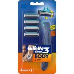 Gillette Blue 3 Body Razor 1 Handle + 4 Cartridges