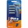 Gillette Blue 3 Body Razor 1 Handle + 4 Cartridges