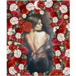 Wingback Panel Lady With Lace Dress
