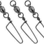 Dr.fish 50 Pack Fishing Snap Swivels Ball Bearing Swivels Fishing Tackle Saltwater & Freshwater Coast-lock Lure Snap Clips Termi