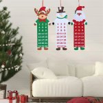 Festive Felt Christmas Countdown 2024 Advent Calendar Pendant: Santa Claus Snowman And Reindeer Designs - 24 Gift Bags Included