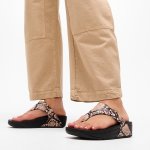 Lulu Snake Toe Post Sandal - Hazy Taupe black - 8