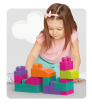 First Builders Big Building Bag - 60 Piece Pink