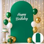 Fuhsy 7.2FT Arch Cover Spandex Arch Stand Cover Dark Green Arch Backdrop Cover Stretchy Fabric 2-SIDED Chiara Backdrop Arch Cove